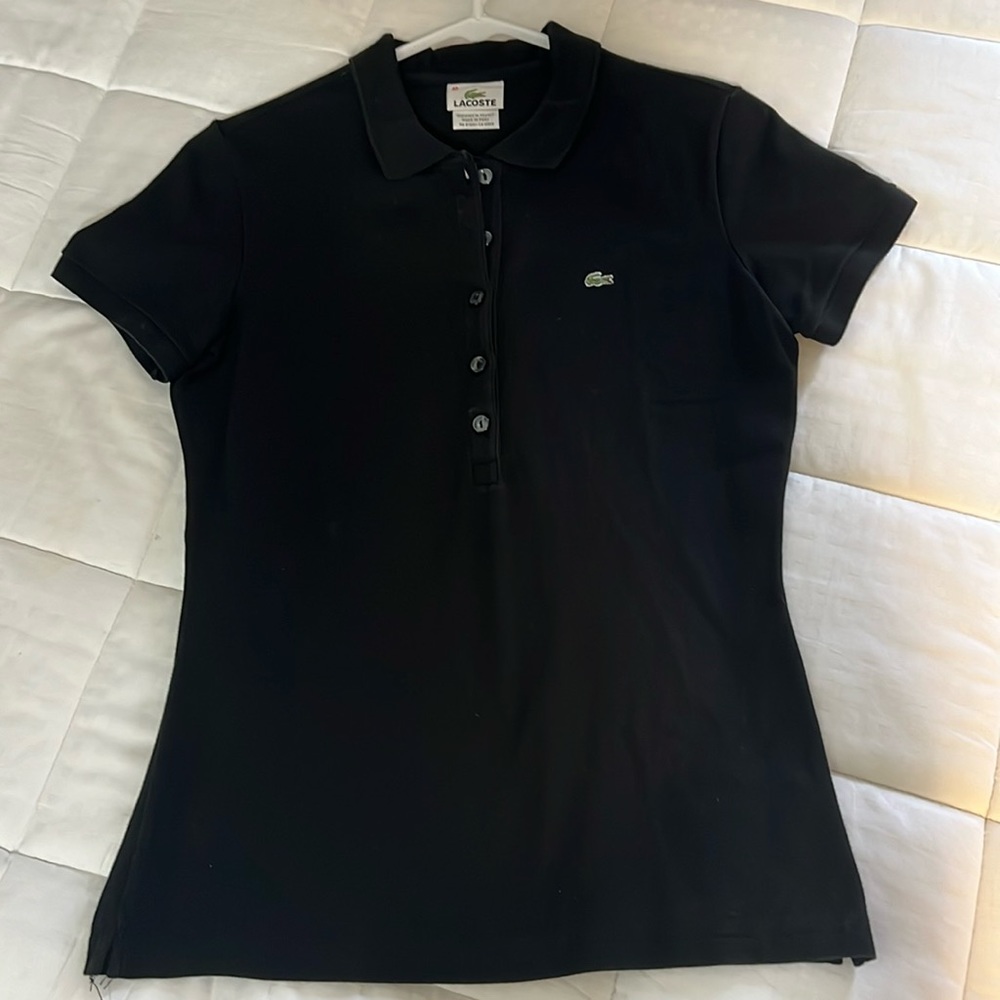Women’s black Lacoste polo - Size M (40)